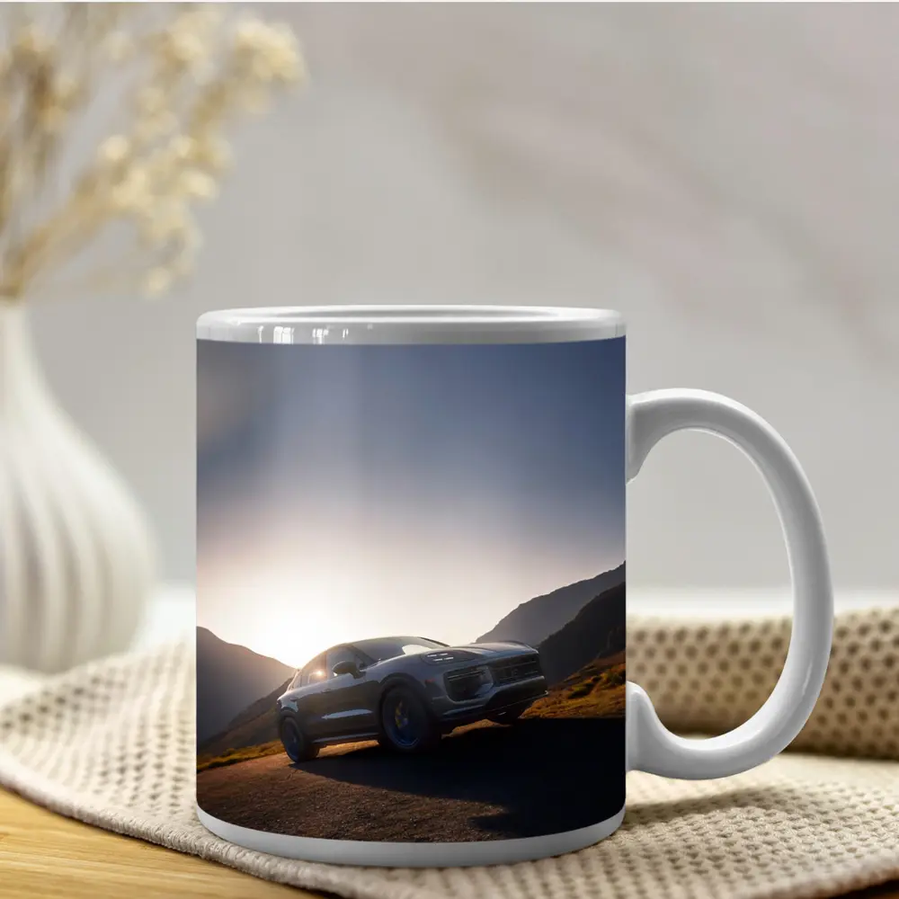 Porsche Cayenne Mountain Road Sunset Drive – Mugs