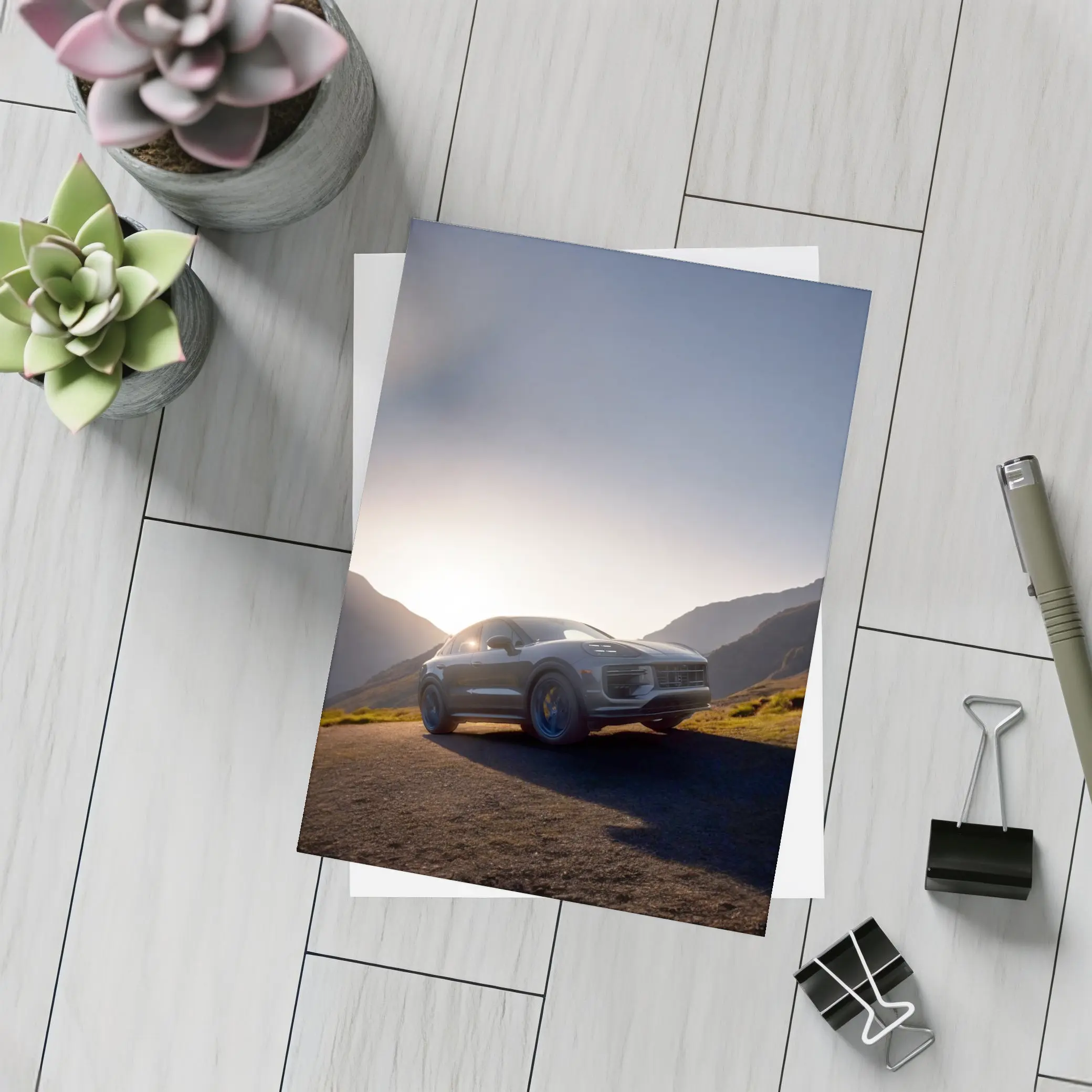 Porsche Cayenne Mountain Road Sunset Drive – Postcards