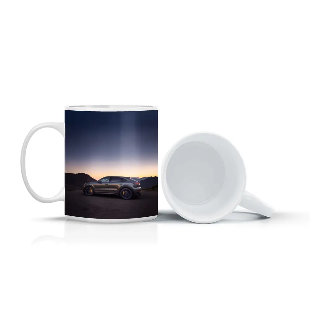 Porsche Cayenne Turbo GT Mountain Sunset Side – Mugs