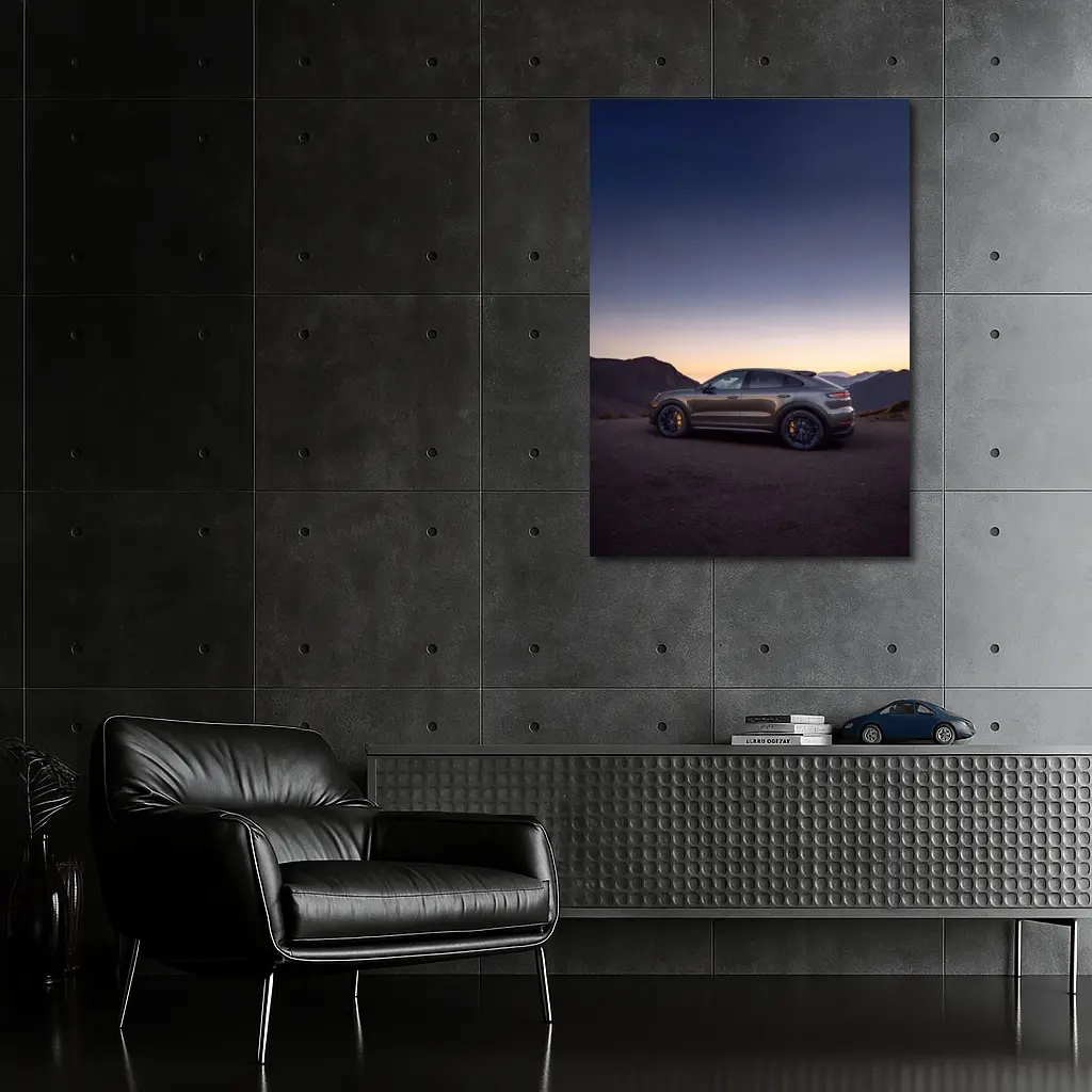 Porsche Cayenne Turbo GT Mountain Sunset Side – Wall Art