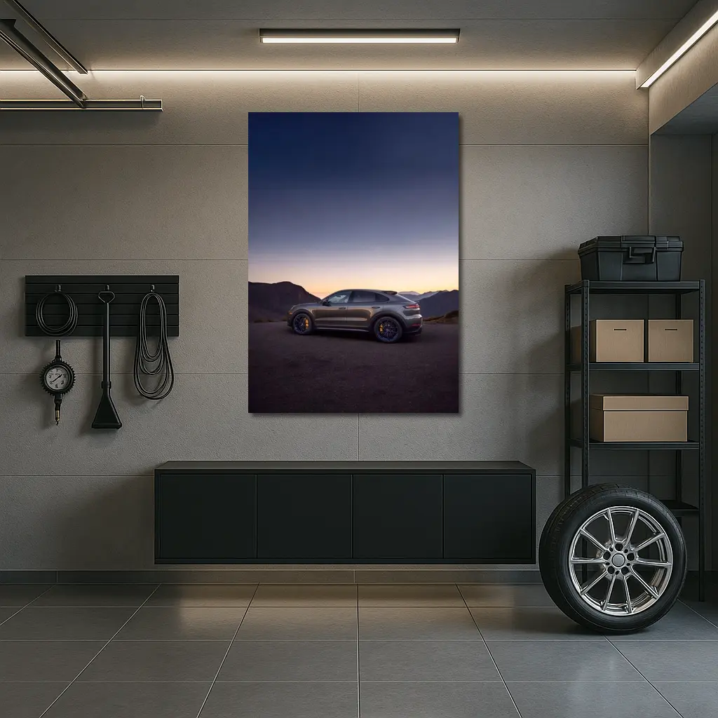 Porsche Cayenne Turbo GT Mountain Sunset Side – Wall Art
