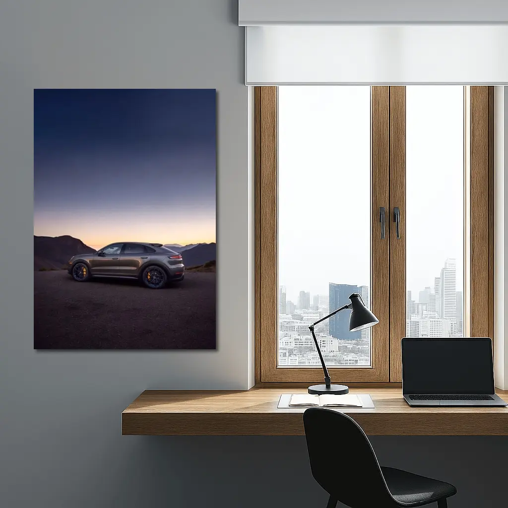 Porsche Cayenne Turbo GT Mountain Sunset Side – Wall Art