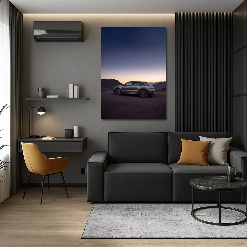 Porsche Cayenne Turbo GT Mountain Sunset Side – Wall Art