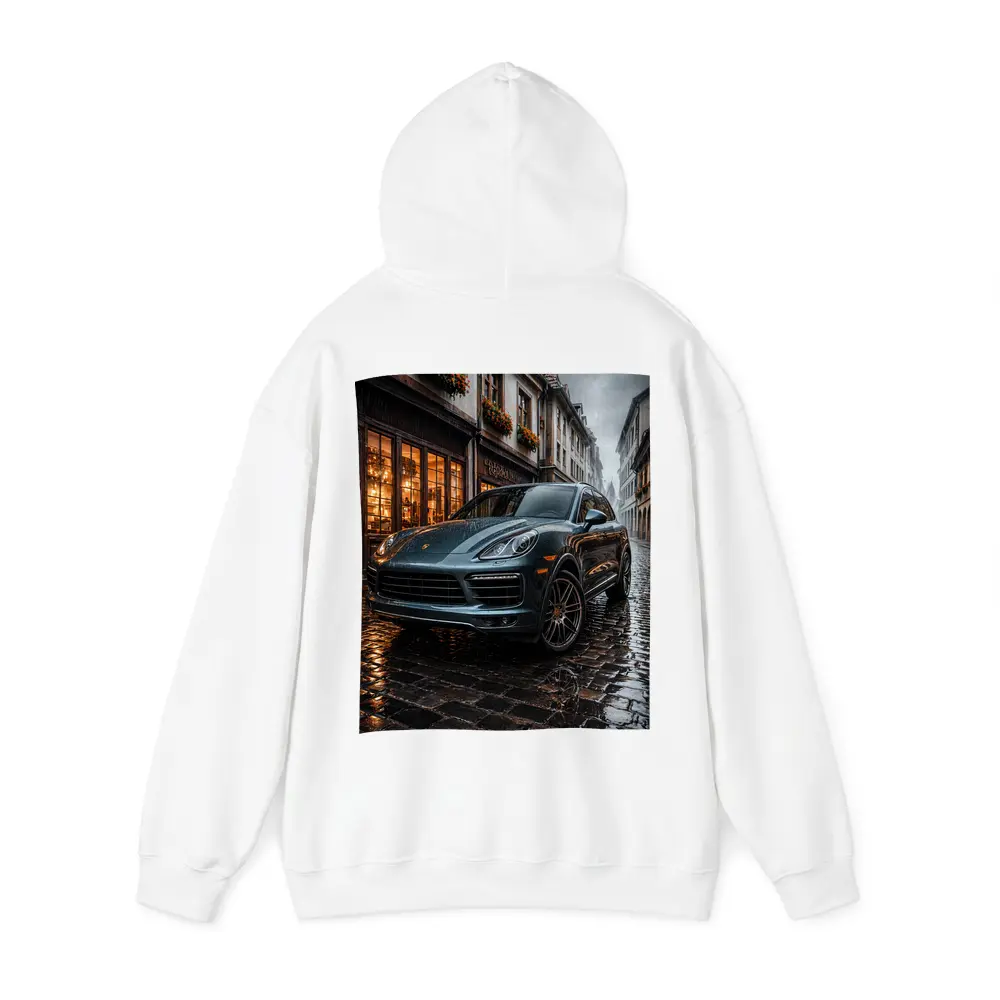 Porsche Cayenne Rainy Cobblestone European Street – Hoodies