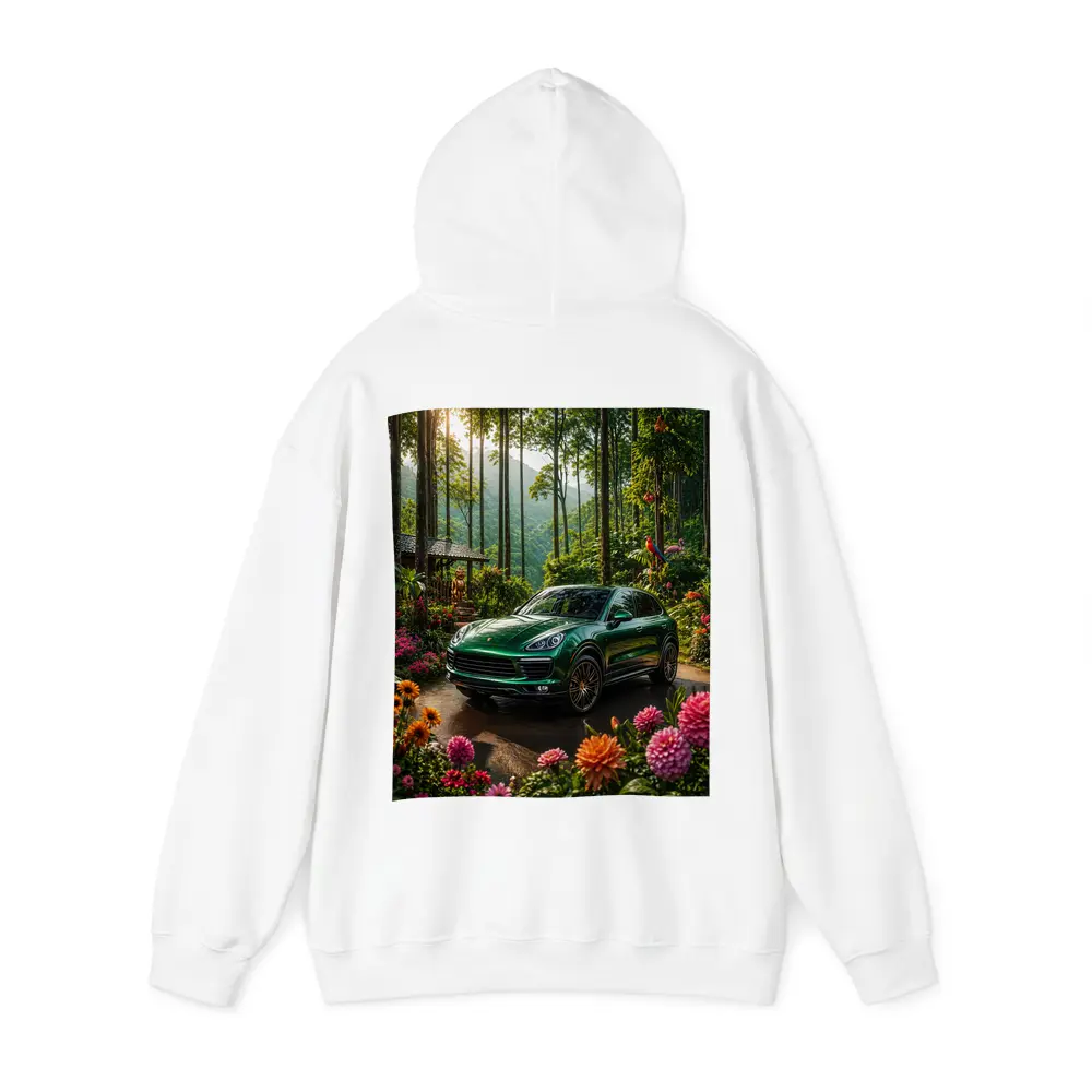 Porsche Cayenne Parked In Lush Forest – Hoodies
