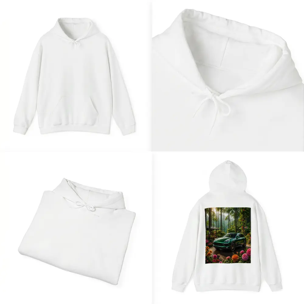 Porsche Cayenne Parked In Lush Forest – Hoodies