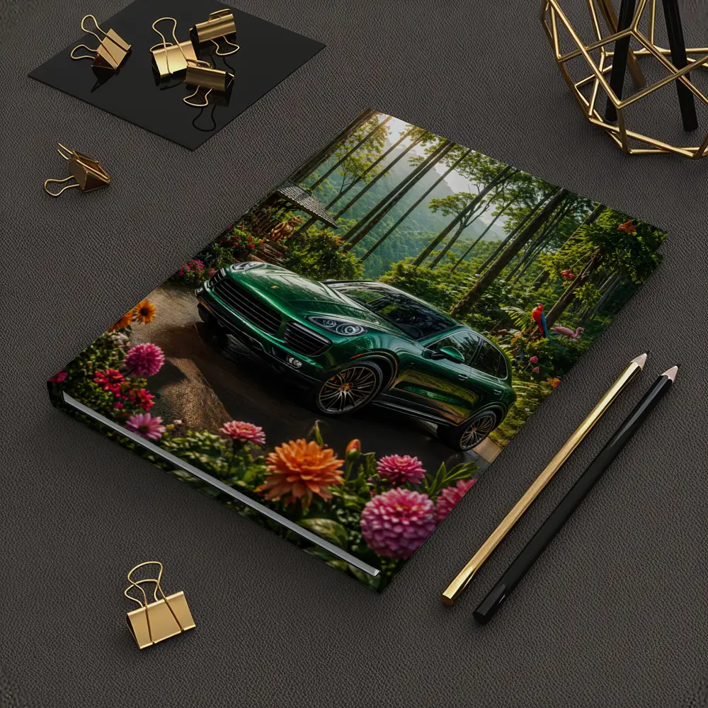Porsche Cayenne Parked In Lush Forest – Notebooks