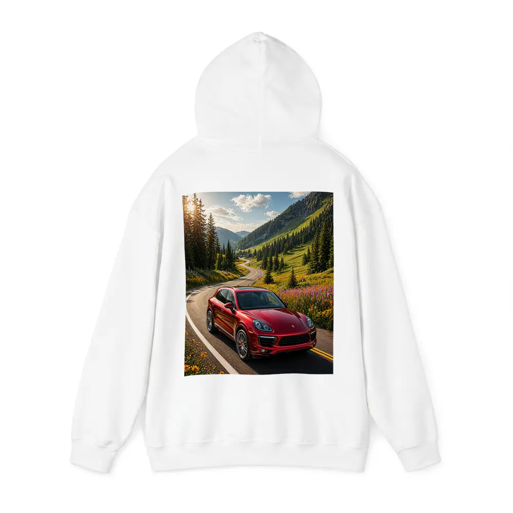 Red Porsche Cayenne Mountain Road Drive – Hoodies
