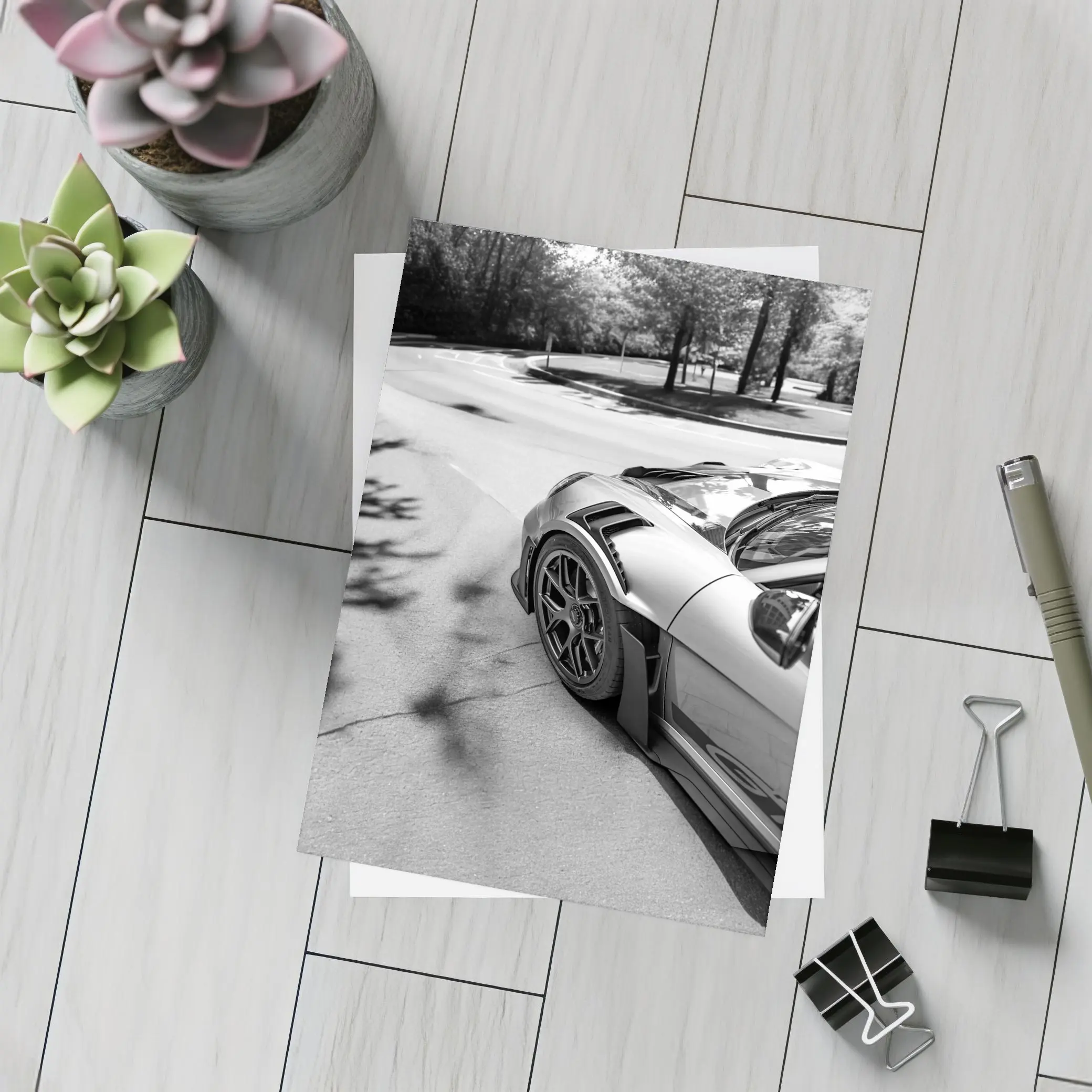 Porsche GT3 RS Black White Street – Postcards