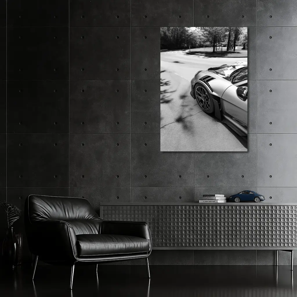 Porsche GT3 RS Black White Street – Wall Art