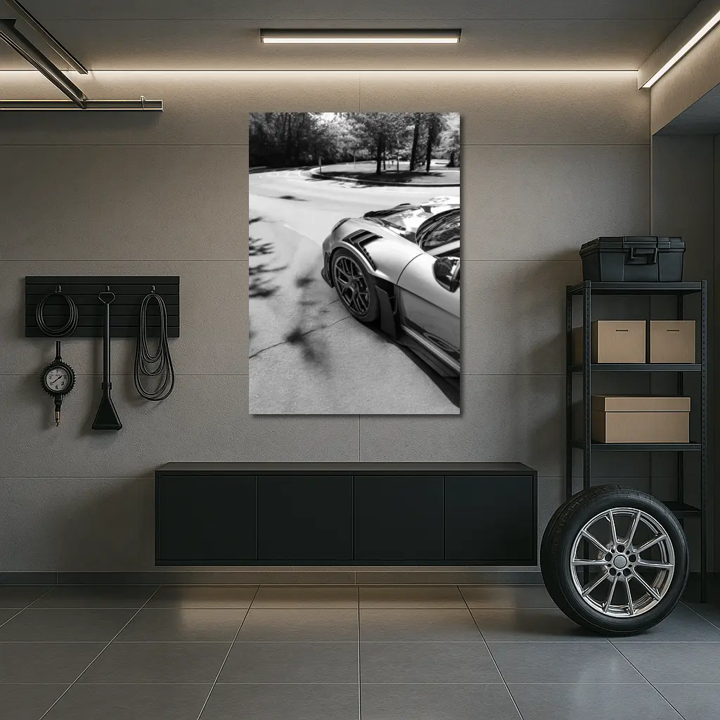 Porsche GT3 RS Black White Street – Wall Art