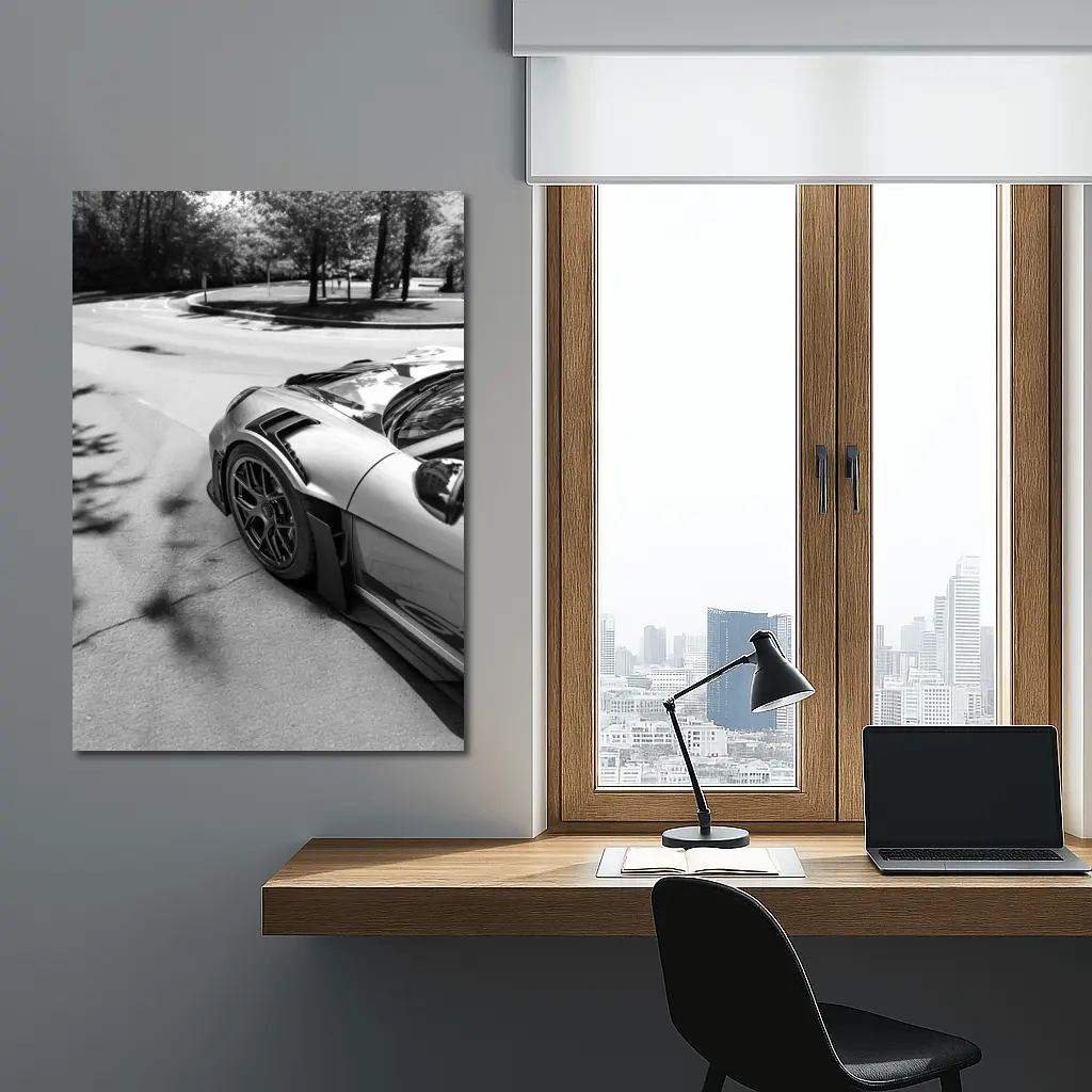 Porsche GT3 RS Black White Street – Wall Art