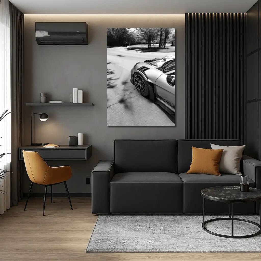 Porsche GT3 RS Black White Street – Wall Art