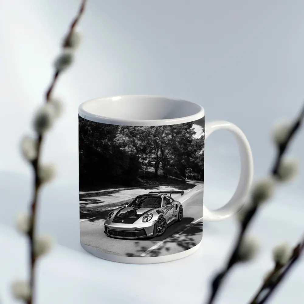 Porsche 911 GT3 RS Black White Road – Mugs