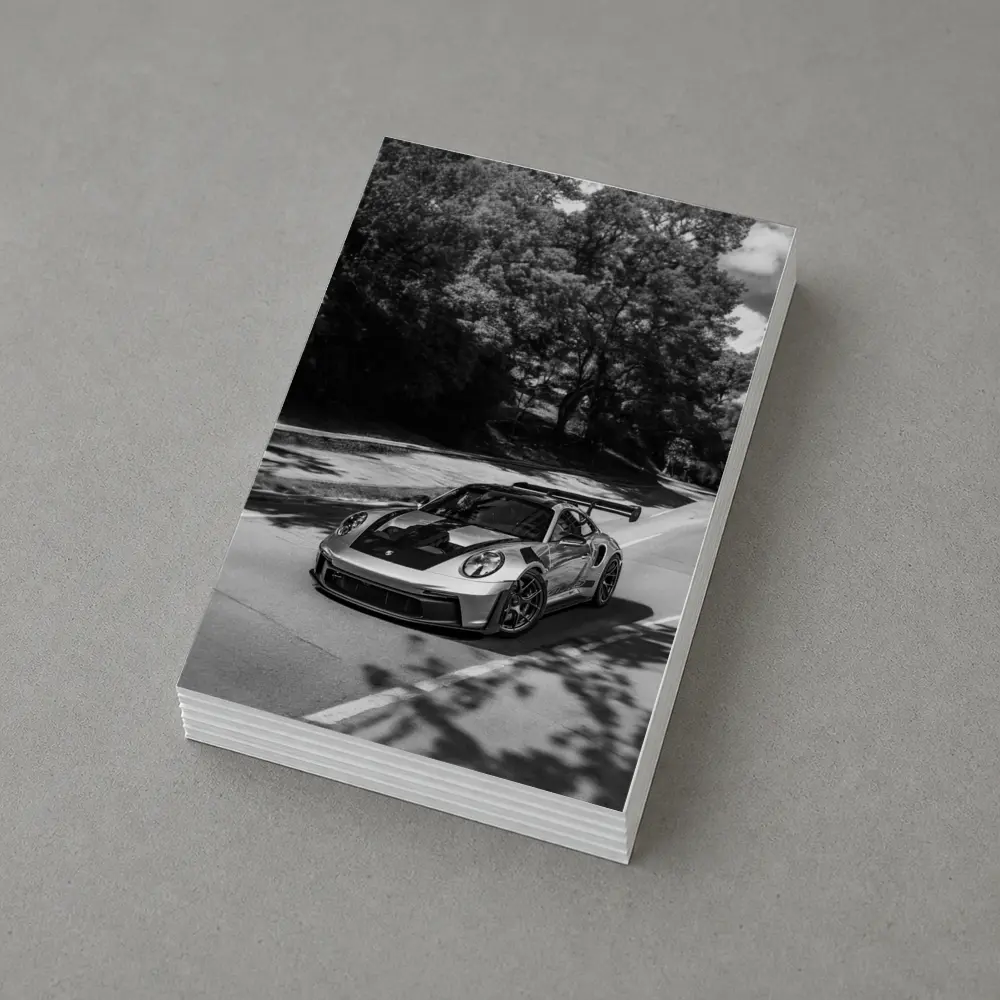 Porsche 911 GT3 RS Black White Road – Postcards