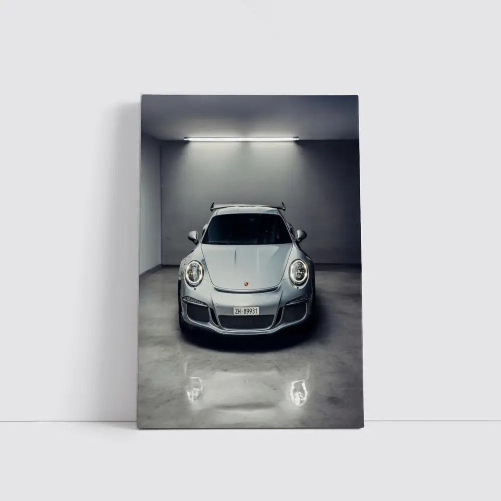 Porsche 911 GT3 RS Silver Garage – Wall Art