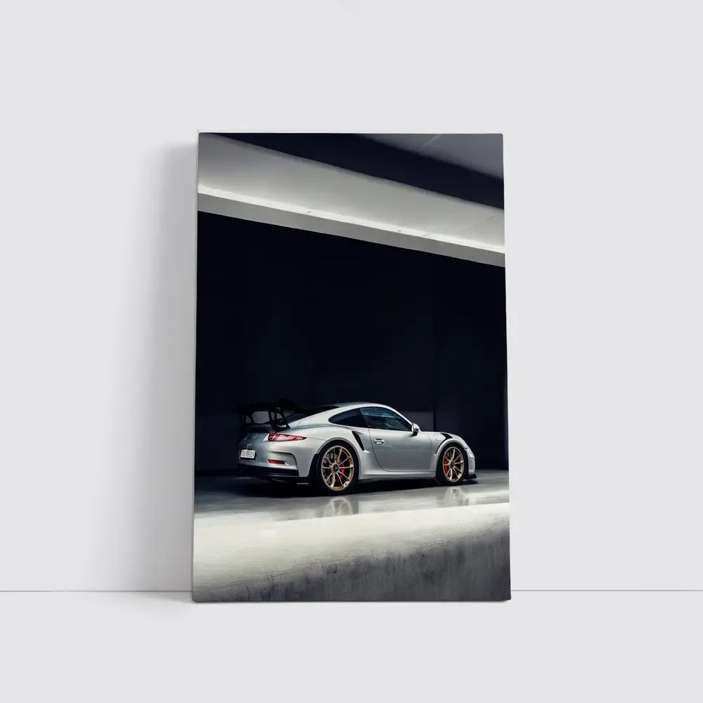 Porsche 911 GT3 RS Silver Garage – Wall Art