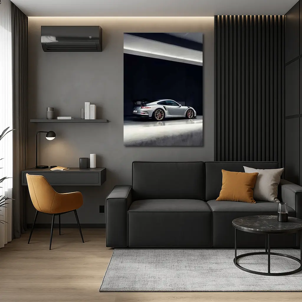 Porsche 911 GT3 RS Silver Garage – Wall Art