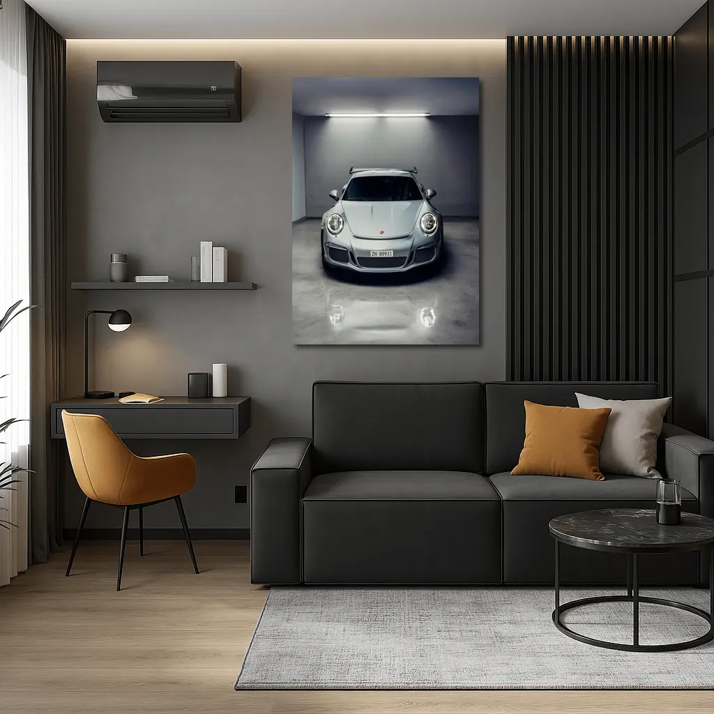Porsche 911 GT3 RS Silver Garage – Wall Art