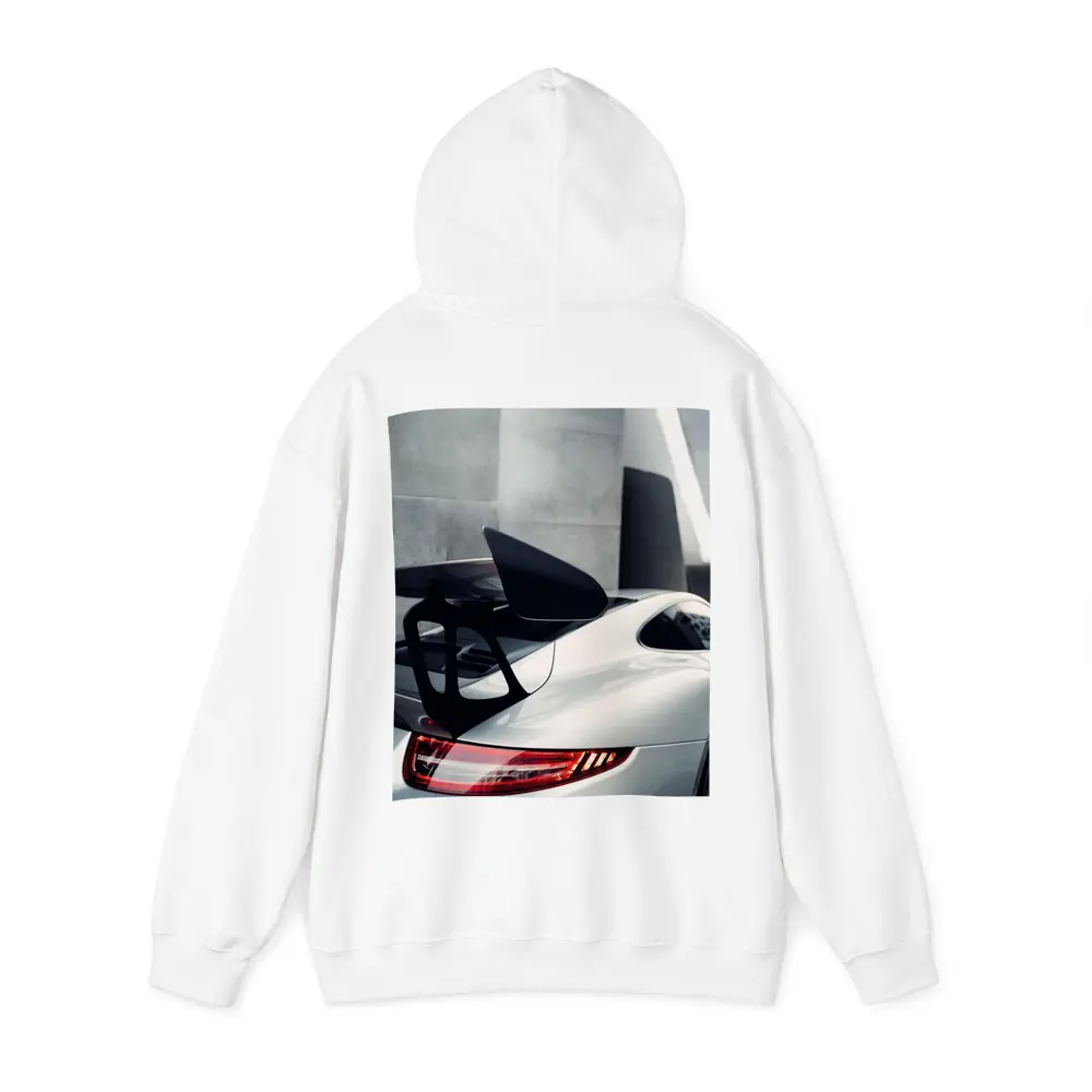Porsche 911 GT3 White Rear Spoiler Detail – Hoodies