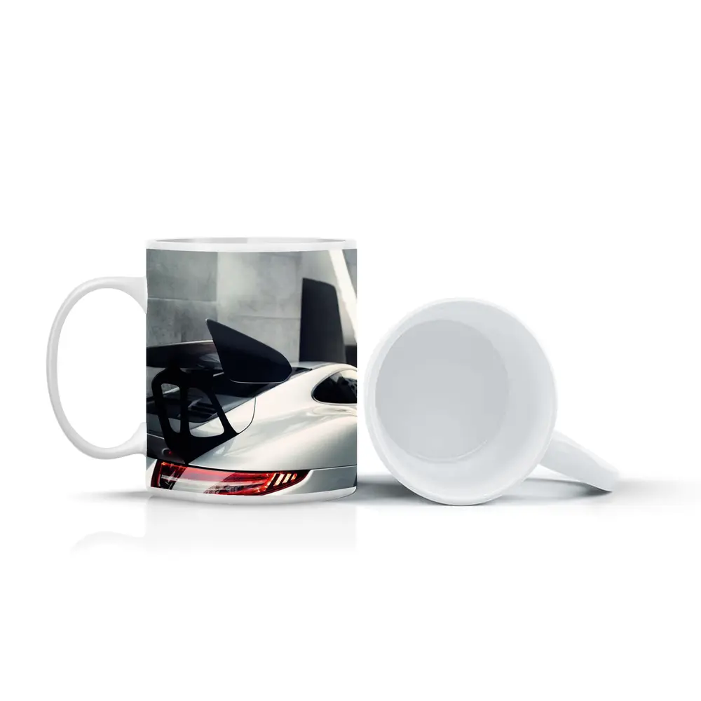 Porsche 911 GT3 White Rear Spoiler Detail – Mugs