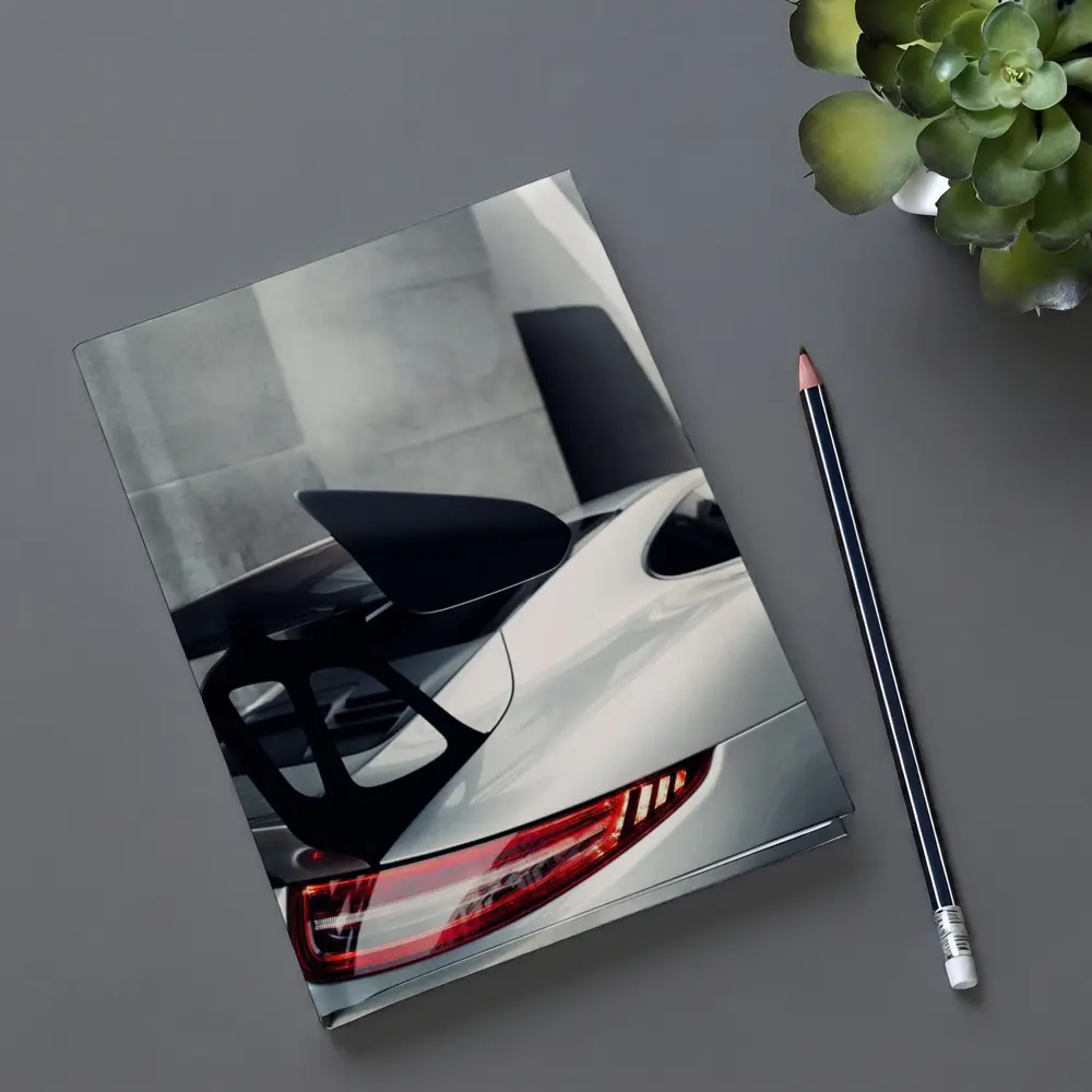Porsche 911 GT3 White Rear Spoiler Detail – Notebooks