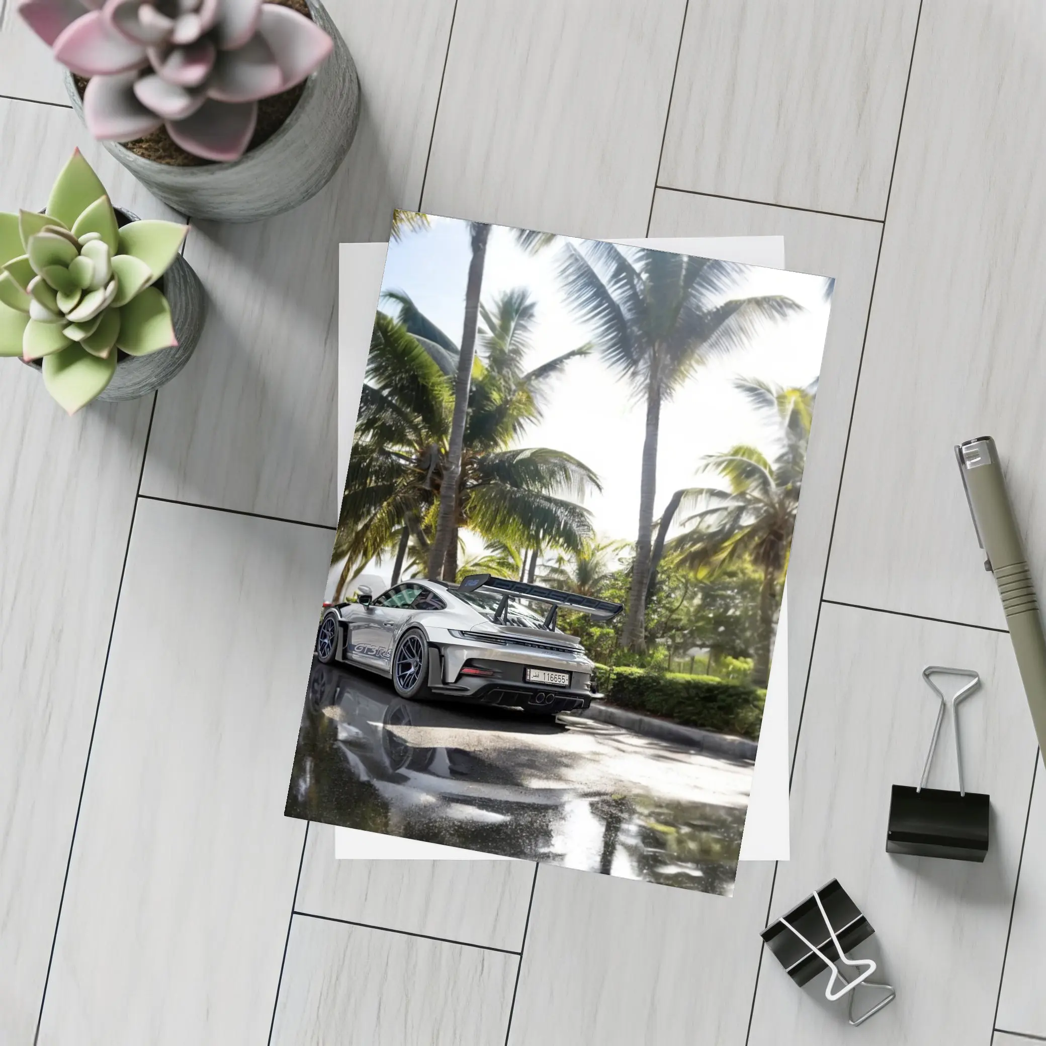 Porsche 911 GT3 RS Wet Palm Setting – Postcards
