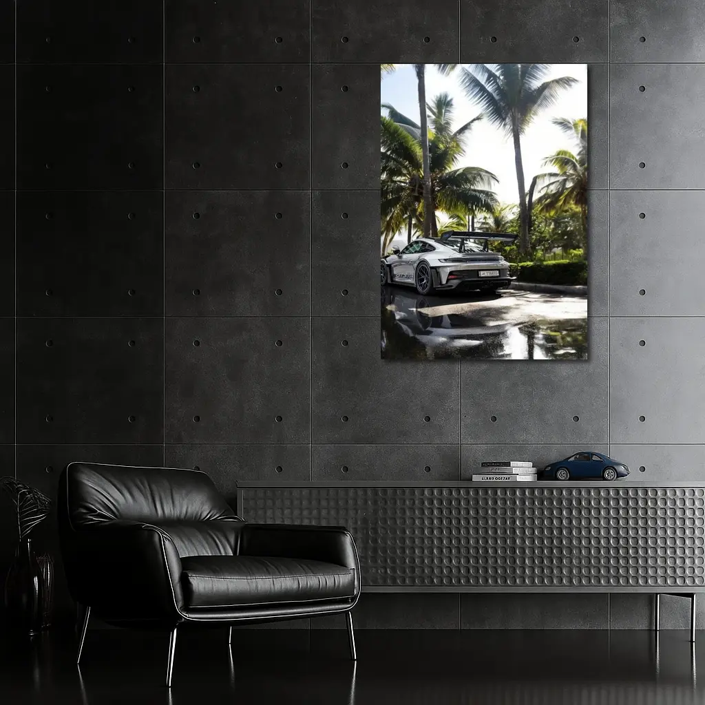 Porsche 911 GT3 RS Wet Palm Setting – Wall Art