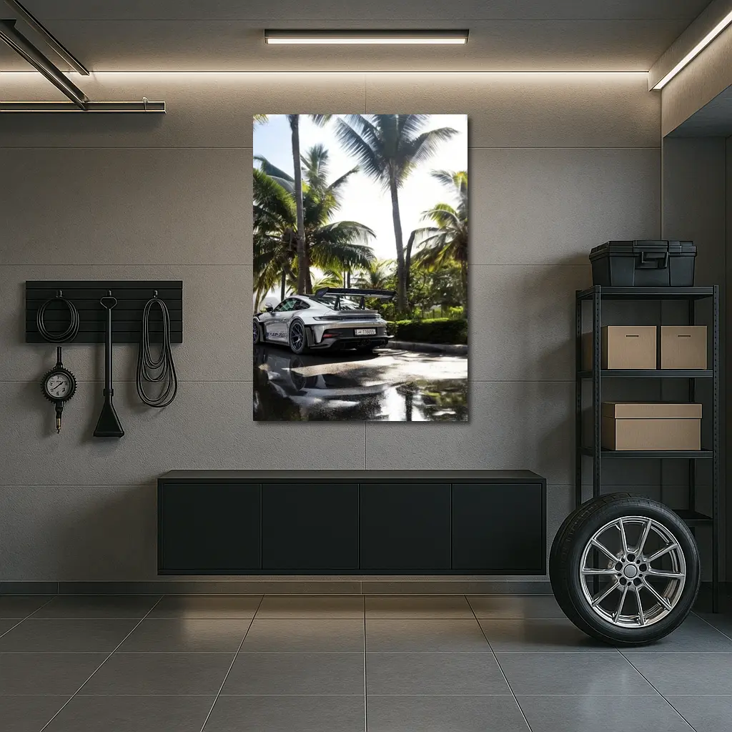 Porsche 911 GT3 RS Wet Palm Setting – Wall Art