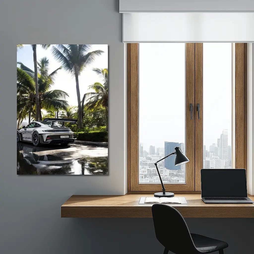 Porsche 911 GT3 RS Wet Palm Setting – Wall Art