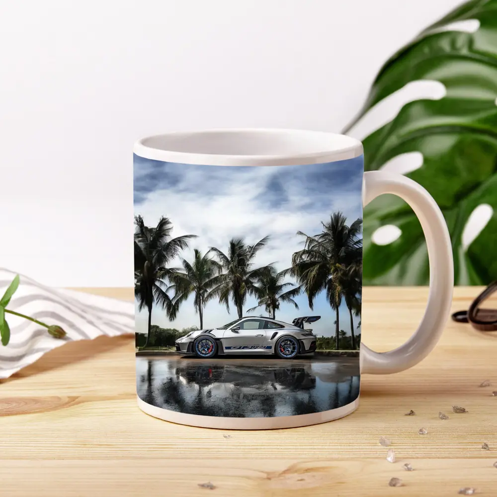 Porsche 911 GT3 RS Silver Palm Trees – Mugs