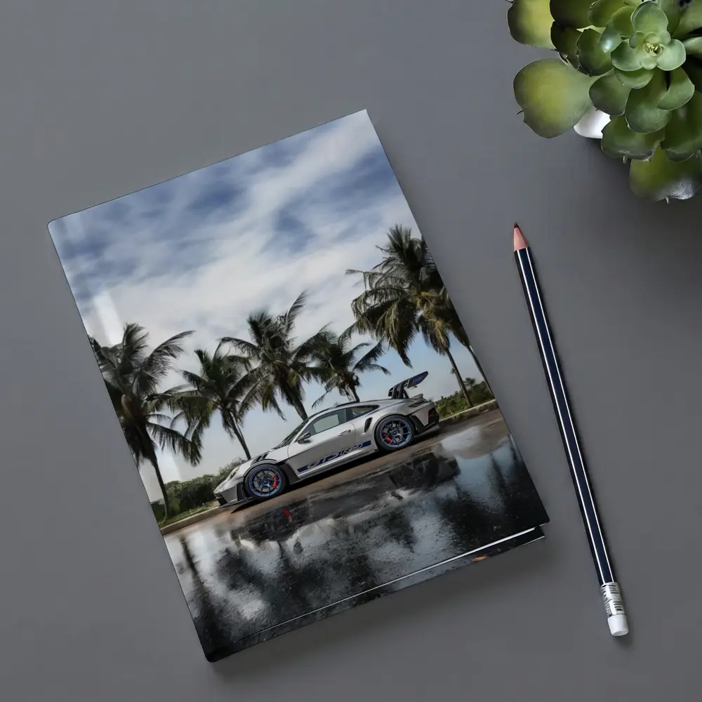 Porsche 911 GT3 RS Silver Palm Trees – Notebooks