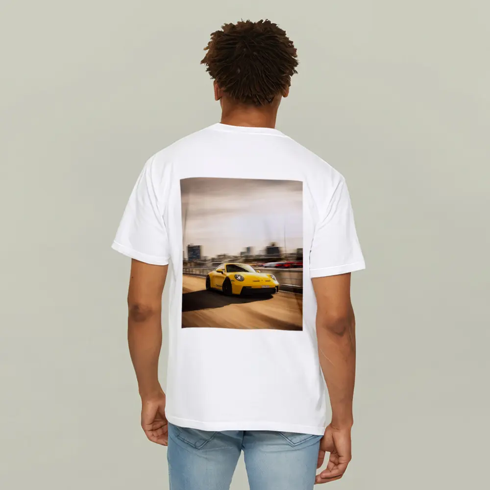 Yellow Porsche 911 GT3 Racing City Streets – T-Shirts