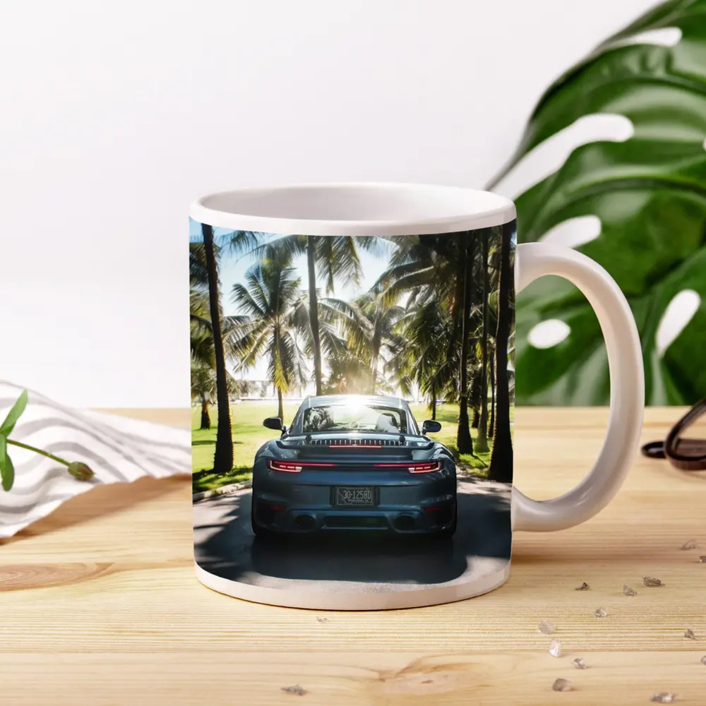 Porsche 911 Rear View Palm Trees – Mugs