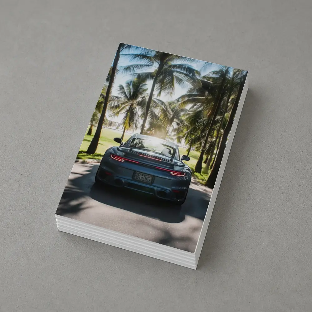 Porsche 911 Rear View Palm Trees – Postcards