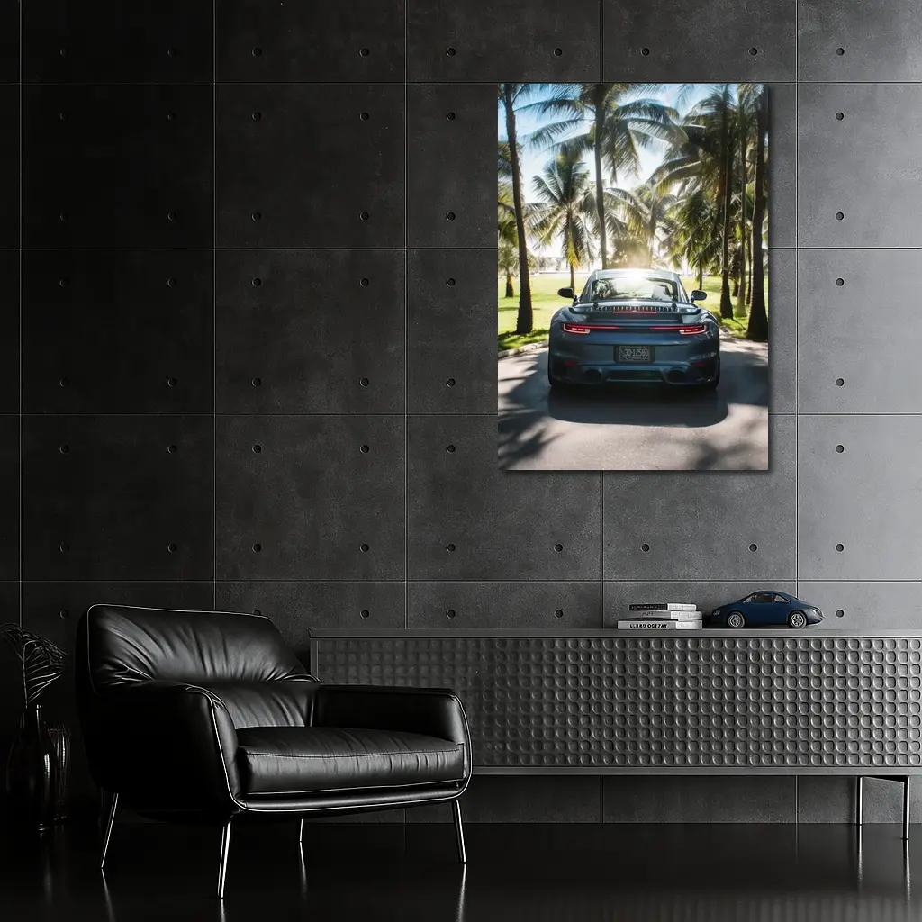 Porsche 911 Rear View Palm Trees – Wall Art
