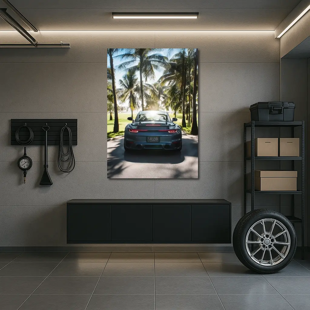 Porsche 911 Rear View Palm Trees – Wall Art