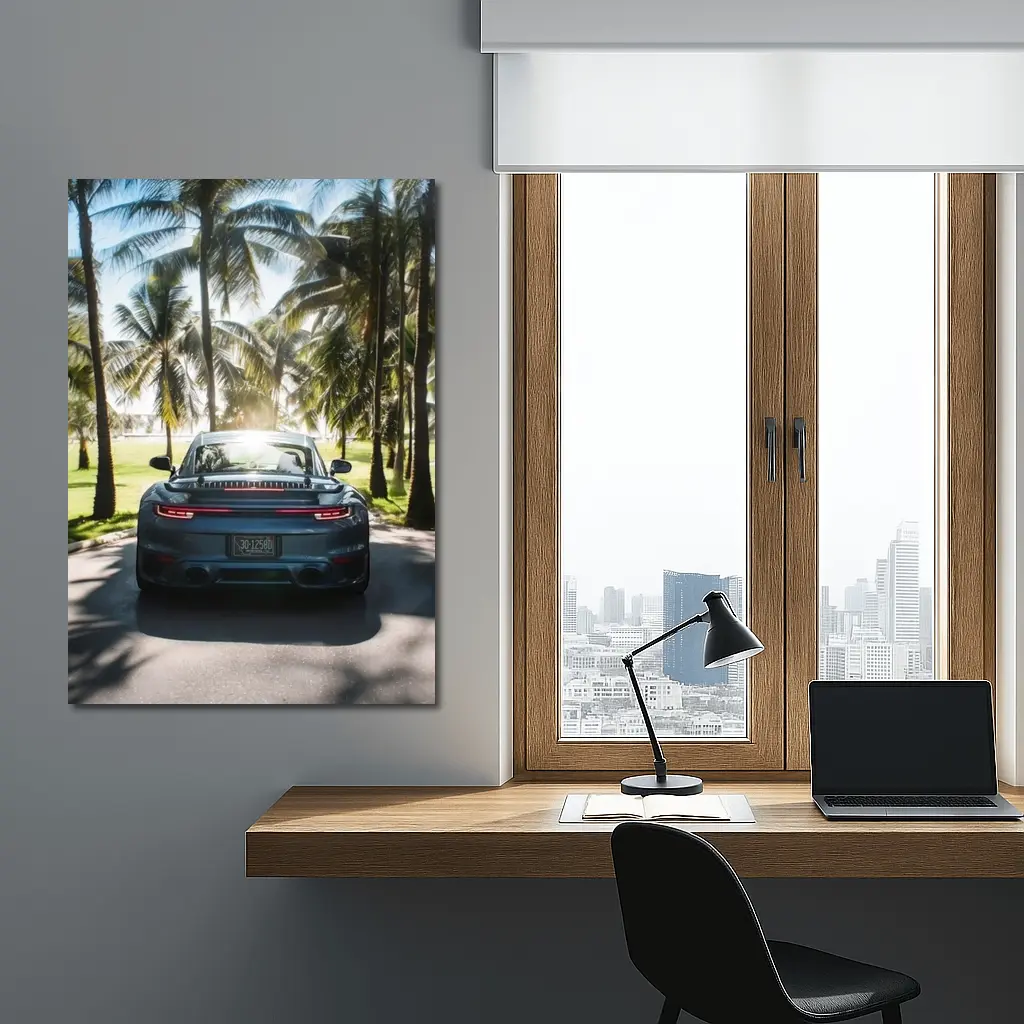Porsche 911 Rear View Palm Trees – Wall Art