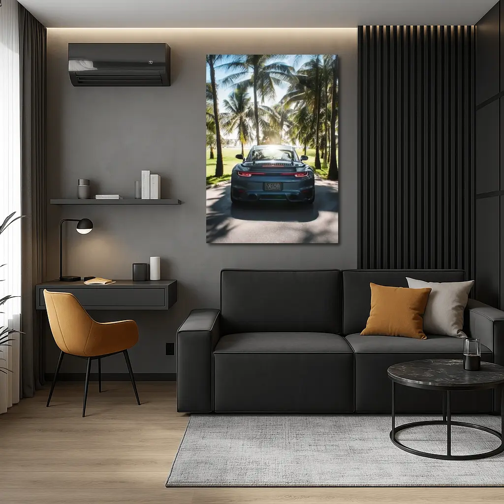 Porsche 911 Rear View Palm Trees – Wall Art