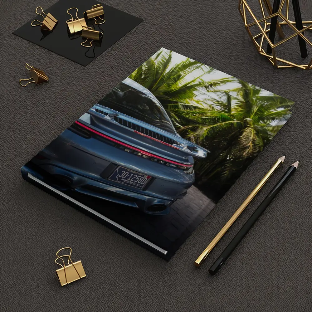 Porsche 911 Rear Blue Tropical Palm Trees – Notebooks