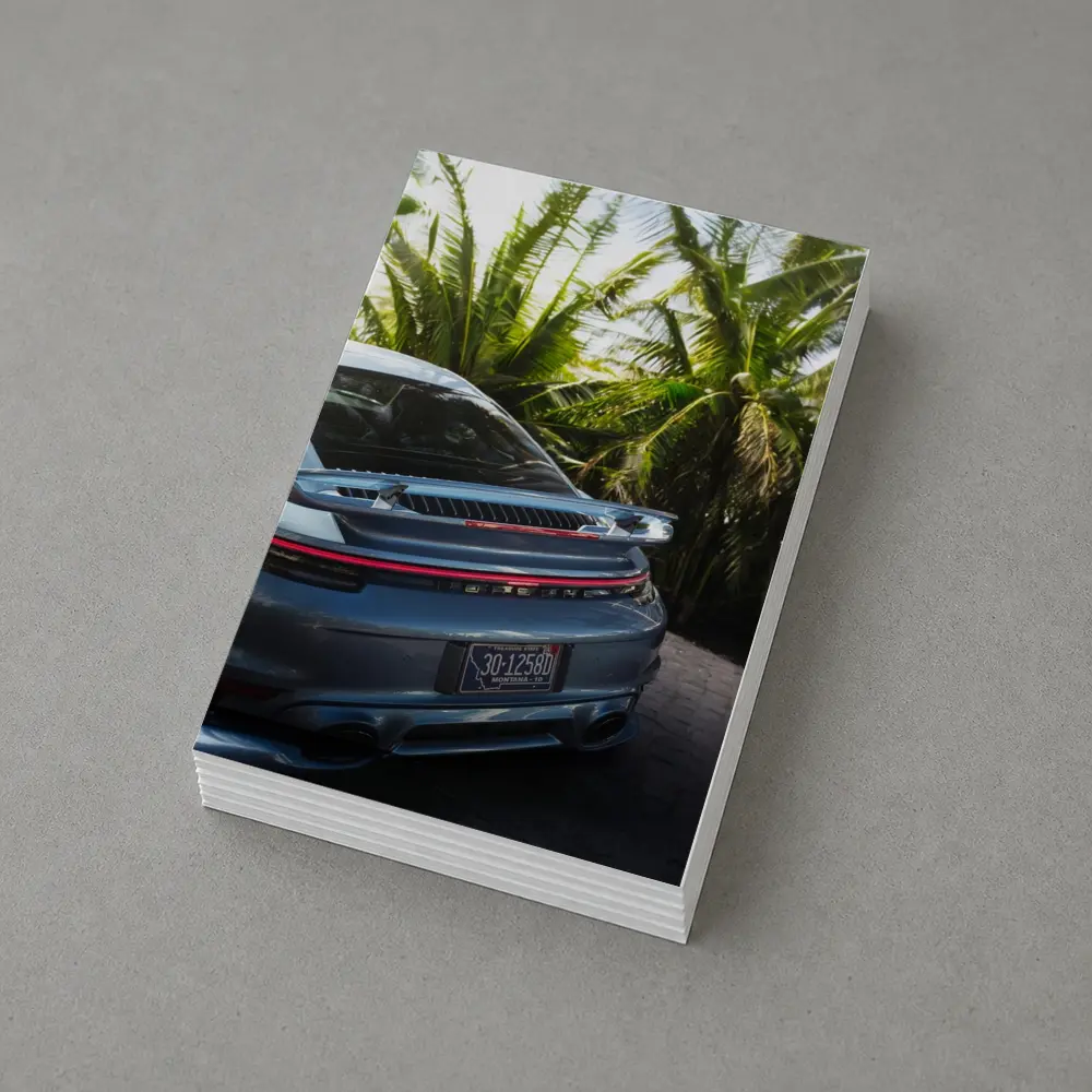 Porsche 911 Rear Blue Tropical Palm Trees – Postcards