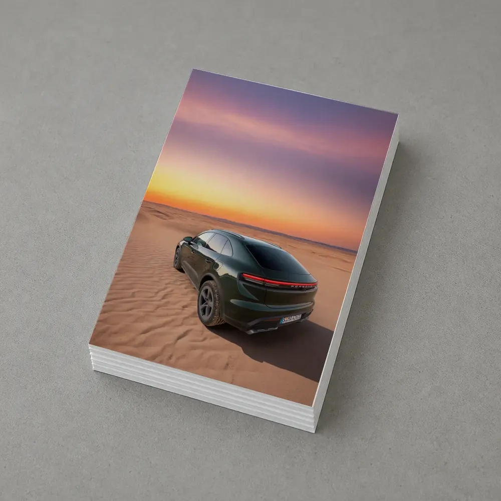 Porsche Macan Green Desert Sunset Dunes – Postcards