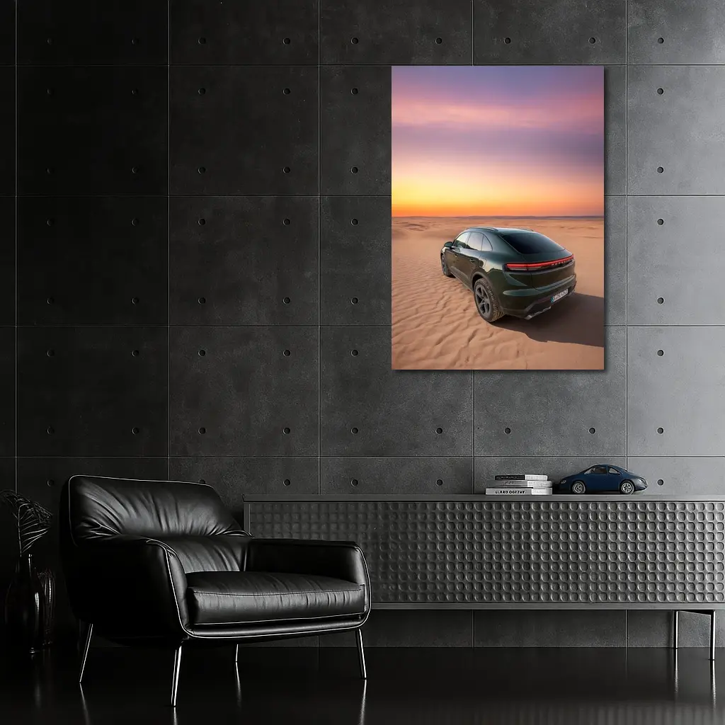 Porsche Macan Green Desert Sunset Dunes – Wall Art