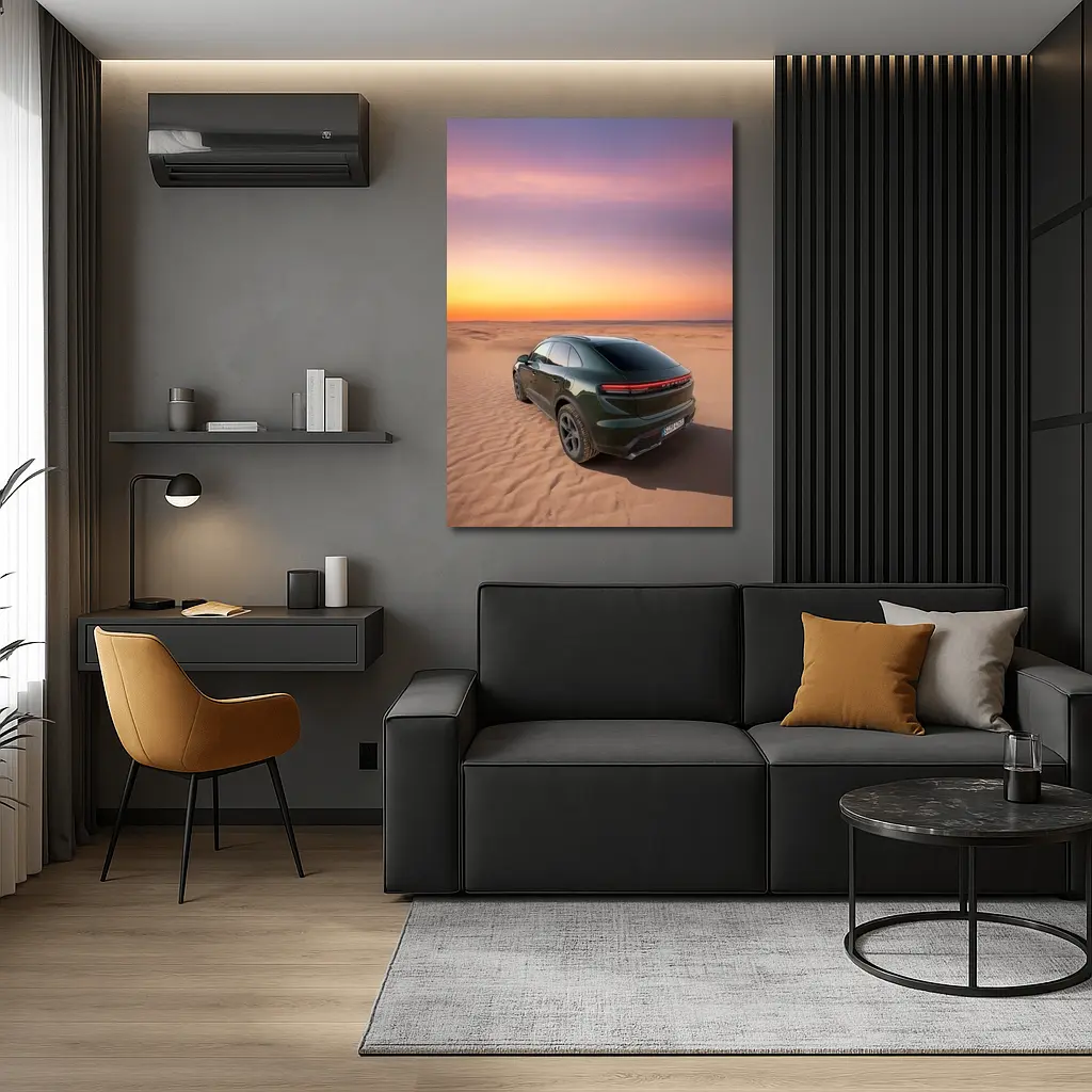 Porsche Macan Green Desert Sunset Dunes – Wall Art