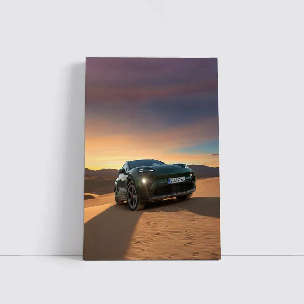 Porsche Macan Green Desert Sunset Dunes – Wall Art