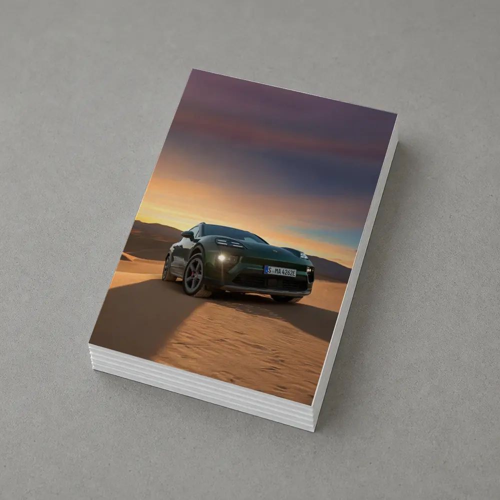 Porsche Macan Green Desert Sunset Dunes – Postcards