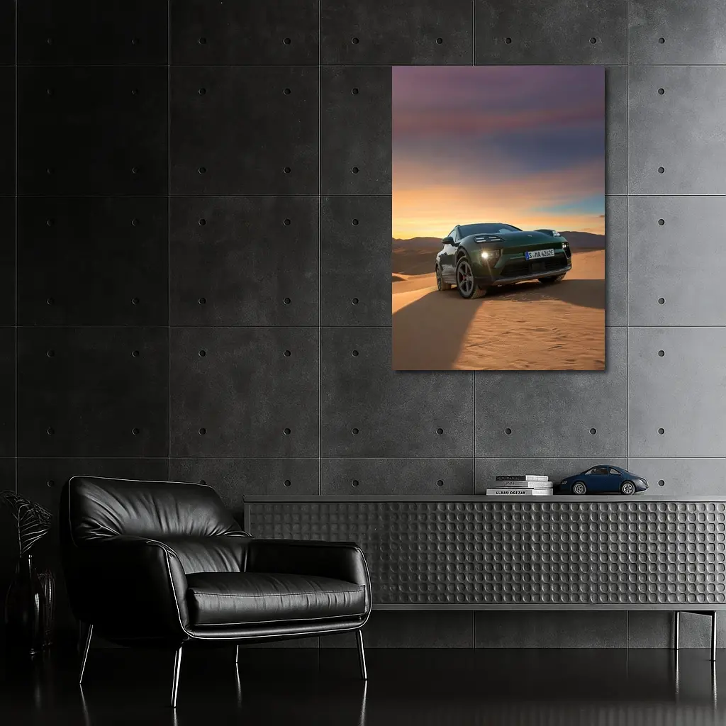 Porsche Macan Green Desert Sunset Dunes – Wall Art