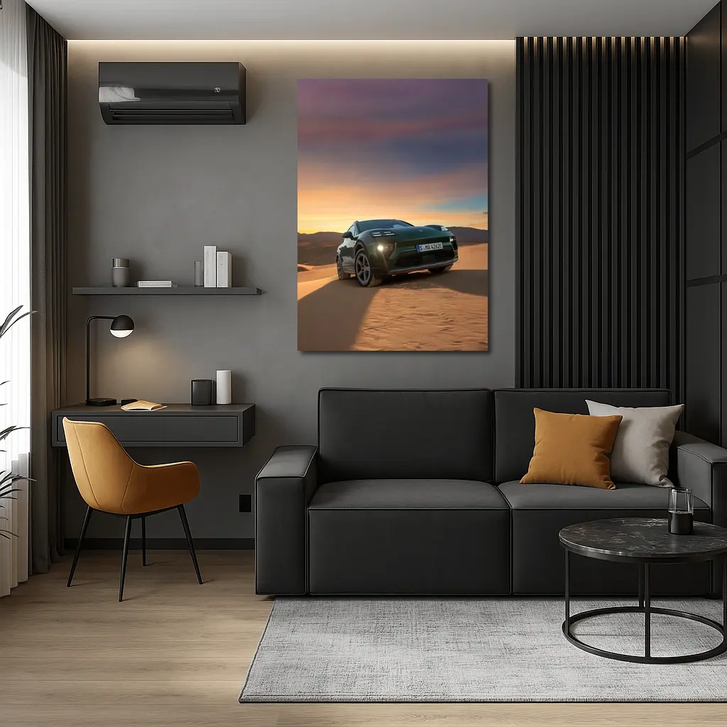 Porsche Macan Green Desert Sunset Dunes – Wall Art