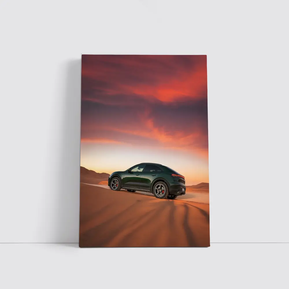 Porsche Macan Green Desert Sunset Dunes – Wall Art