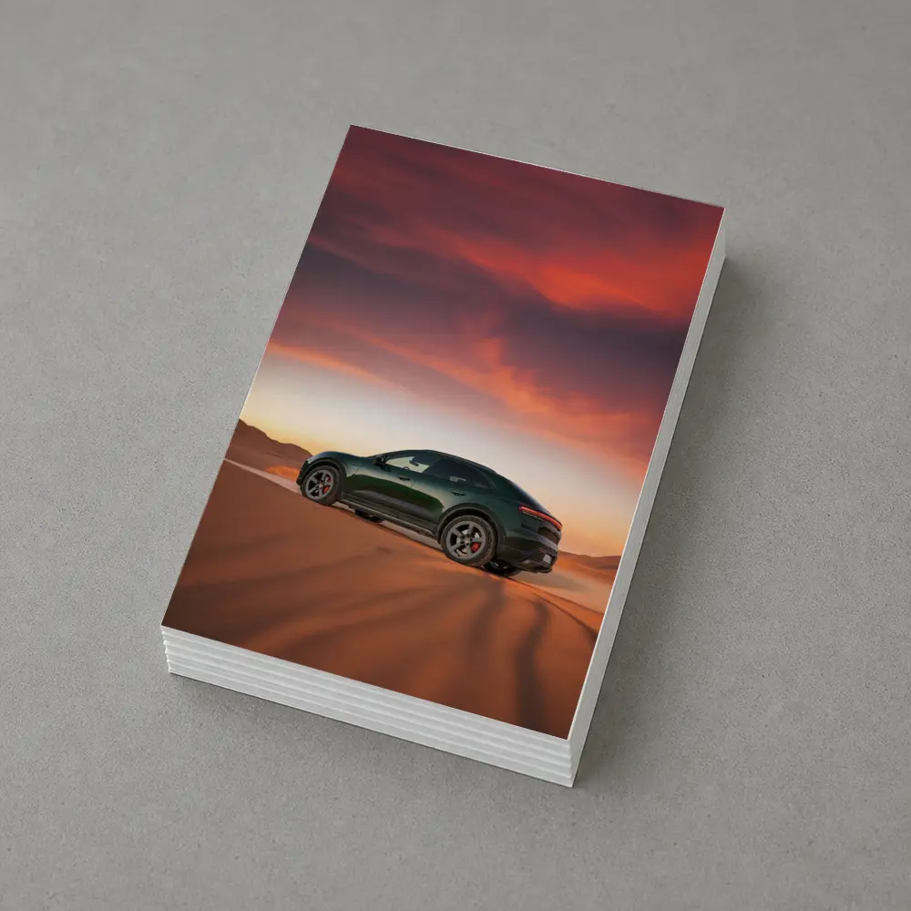 Porsche Macan Green Desert Sunset Dunes – Postcards